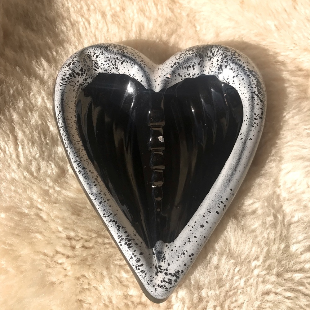 Vintage Black Heart ashtray
